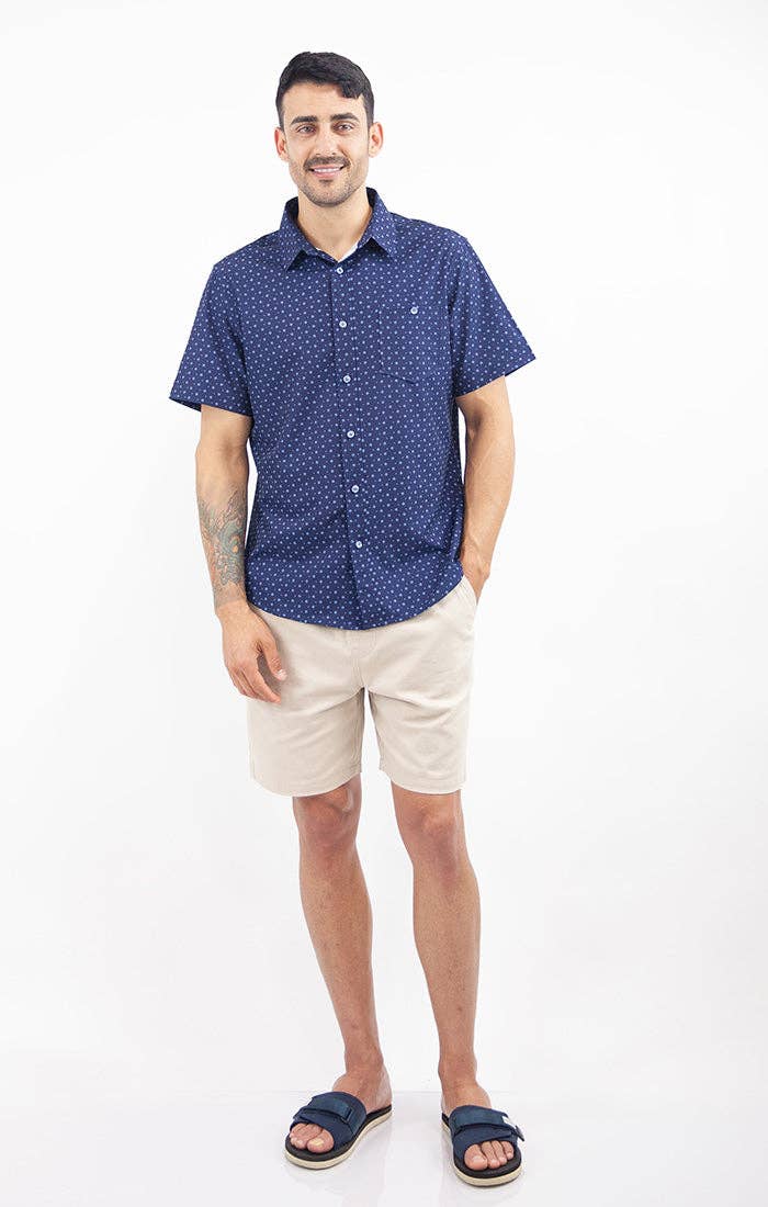 Indigo Short Sleeve Poly Spandex Tech Shirt