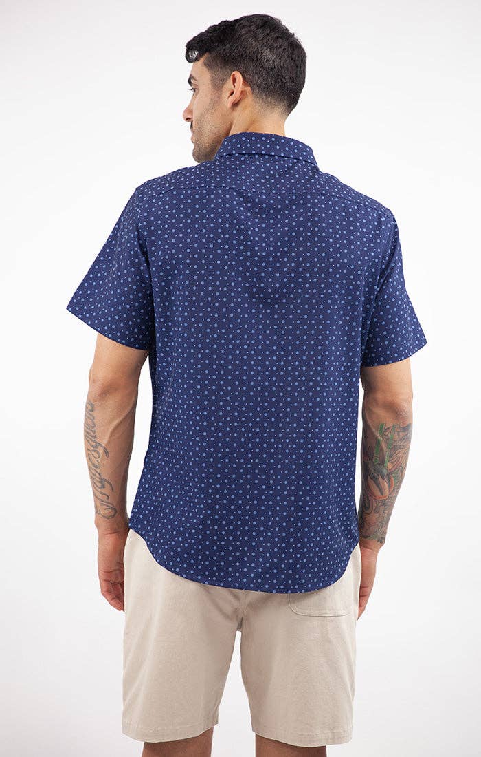 Indigo Short Sleeve Poly Spandex Tech Shirt