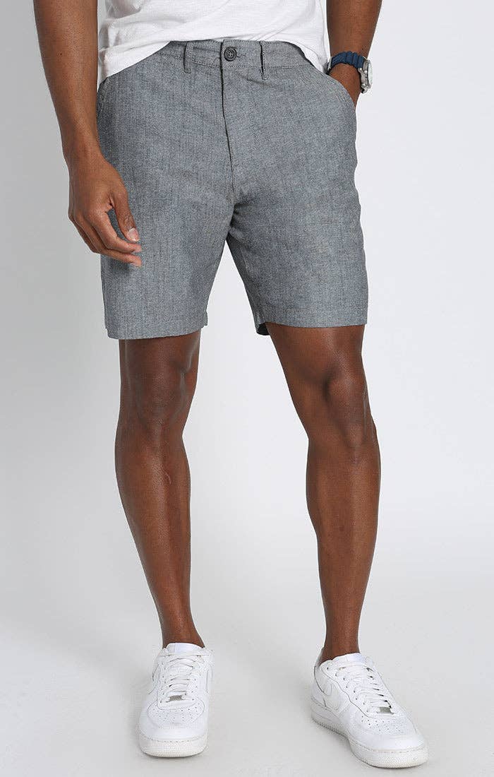 Grey Stretch Chambray Short