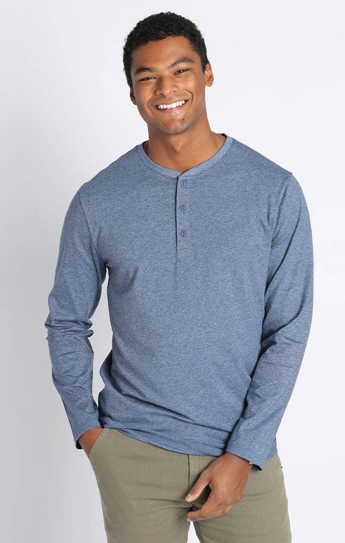 Blue Cotton Henley