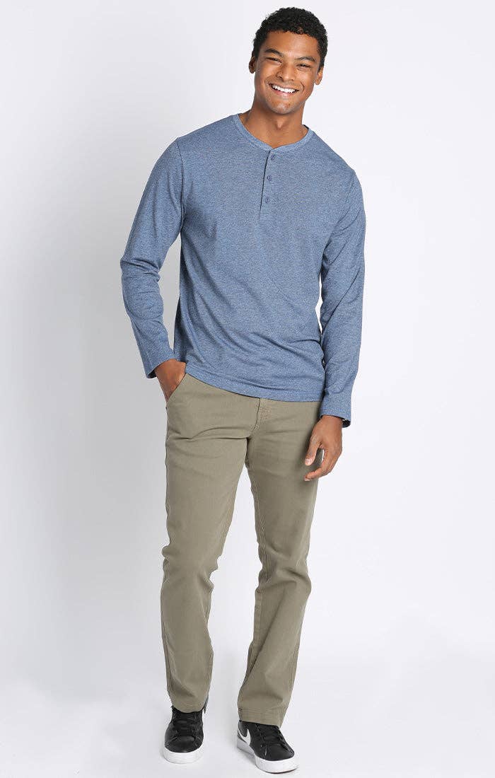 Blue Cotton Henley