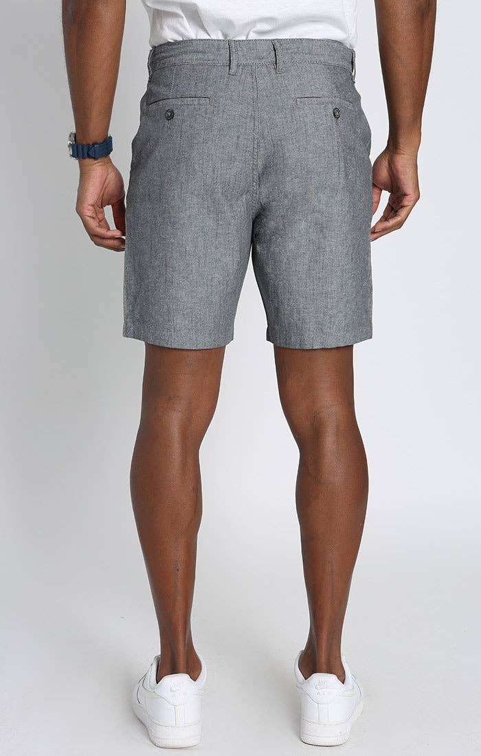 Grey Stretch Chambray Short