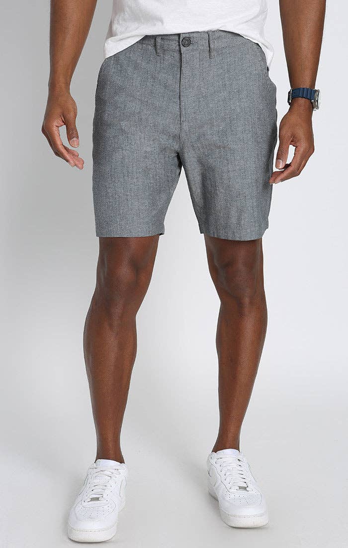 Grey Stretch Chambray Short