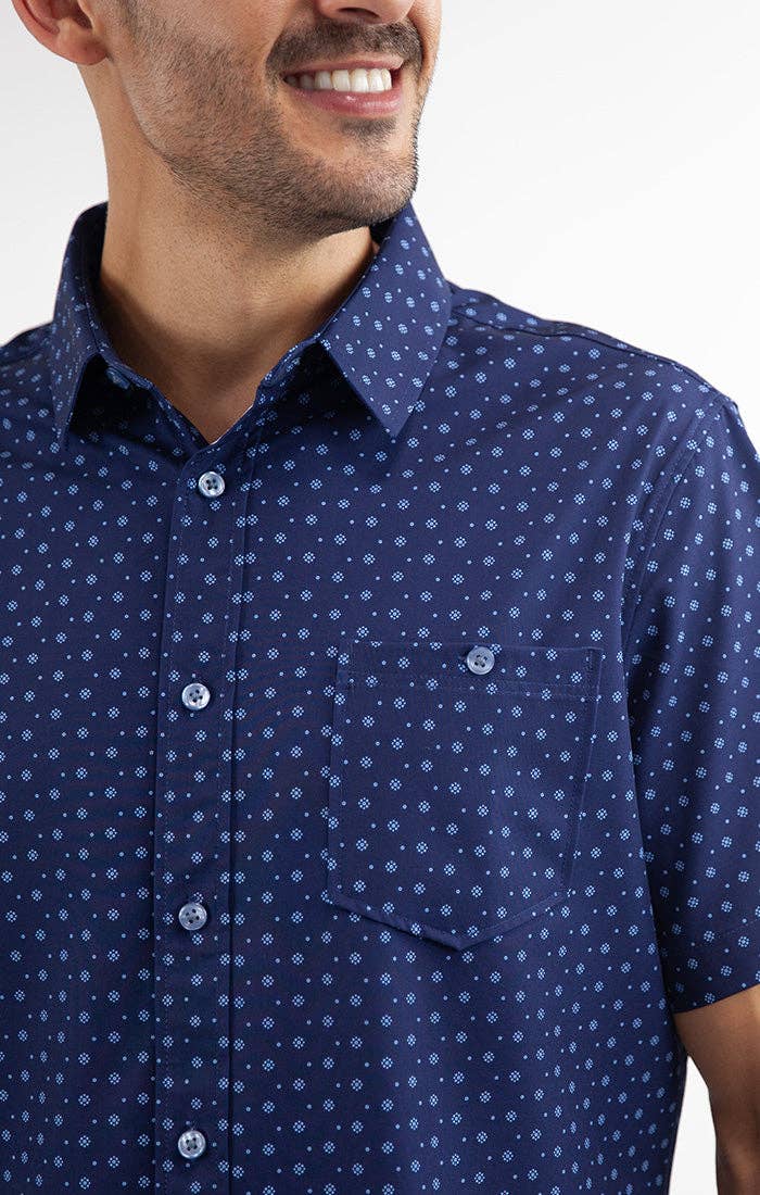 Indigo Short Sleeve Poly Spandex Tech Shirt