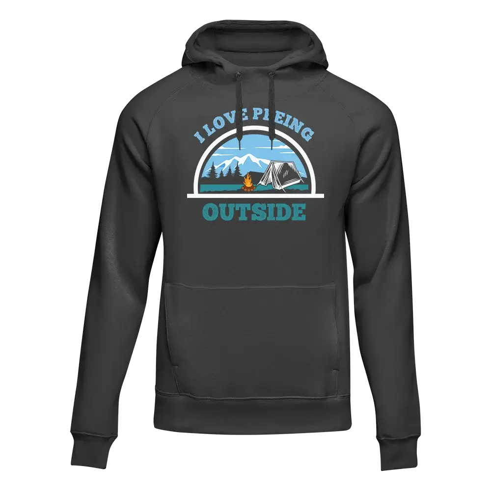 I Love Peeing Outside Men Adult Fleece Hooded Sweatshirt