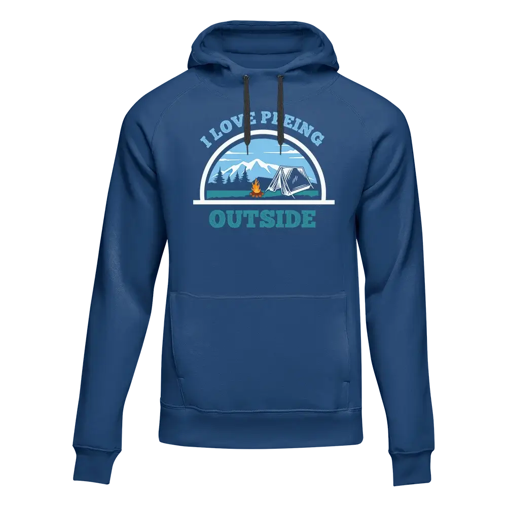 I Love Peeing Outside Men Adult Fleece Hooded Sweatshirt