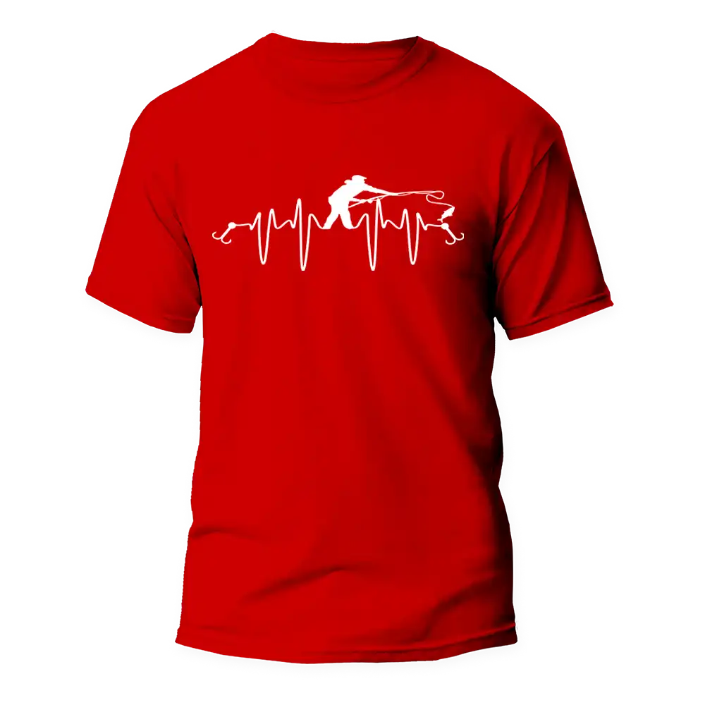Fishing Heart Beat Man T-Shirt