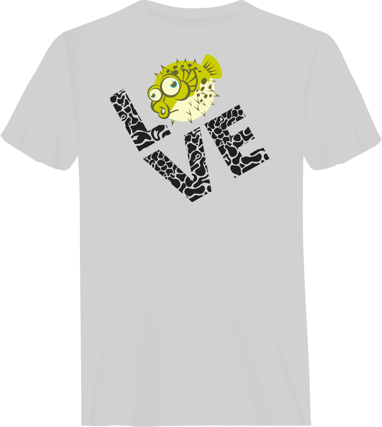 Love Fishing Green Blowfish Globe Man T-Shirt
