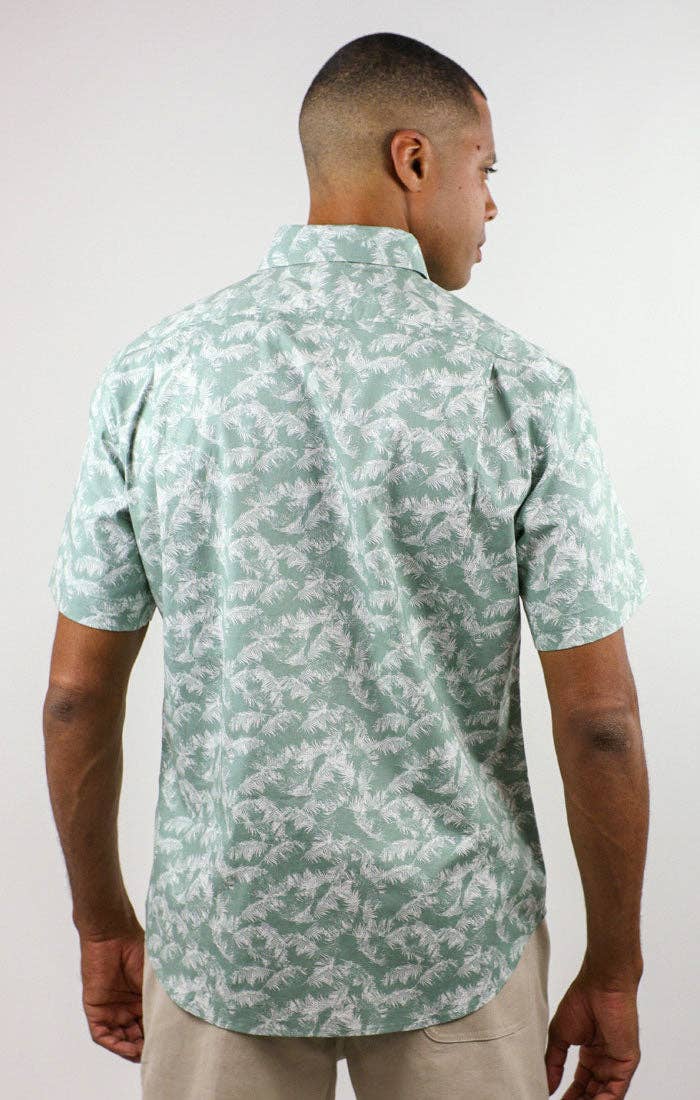 Green Leaf Short Sleeve Oxford Shirt