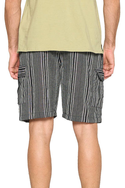 Men's Striped Shorts With Pockets