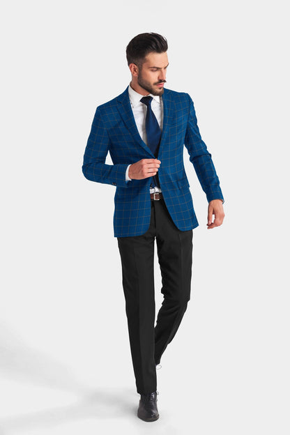 Dark Blue Check Blazer