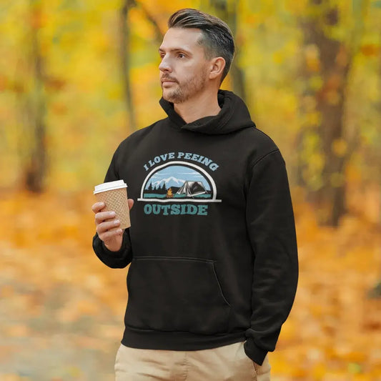 I Love Peeing Outside Men Adult Fleece Hooded Sweatshirt