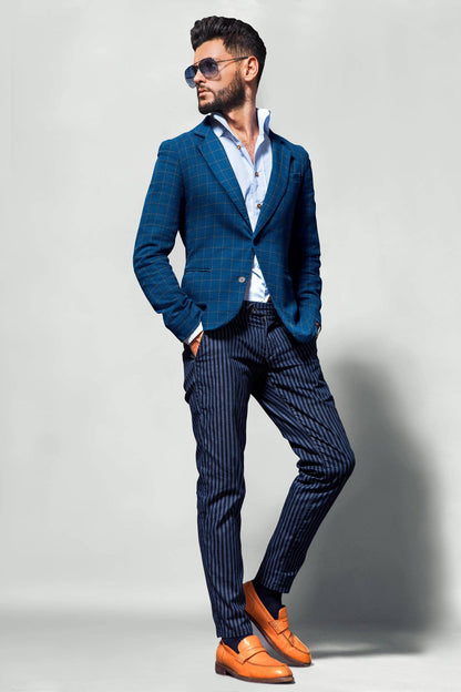 Dark Blue Check Blazer