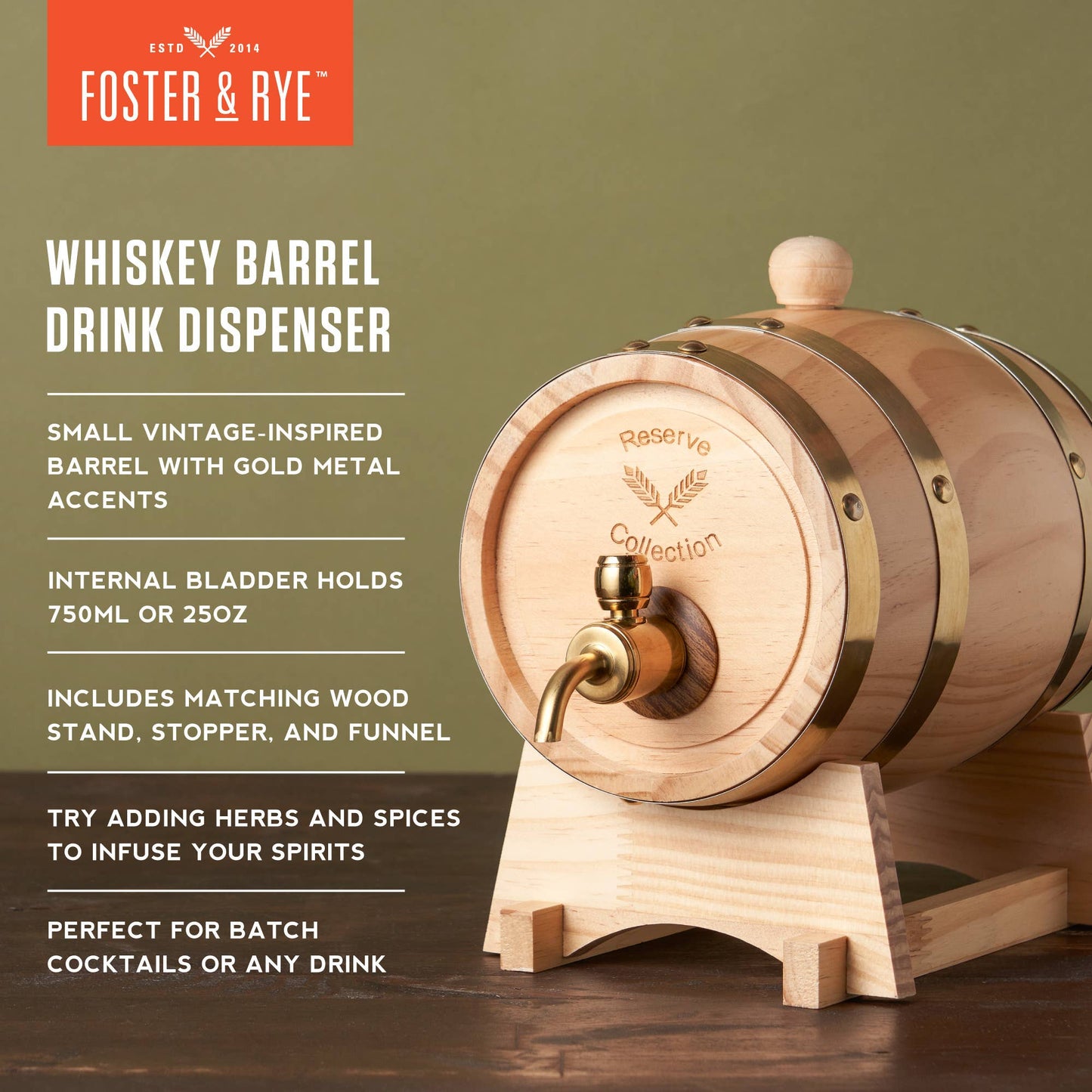 Whiskey Barrel Drink Dispenser