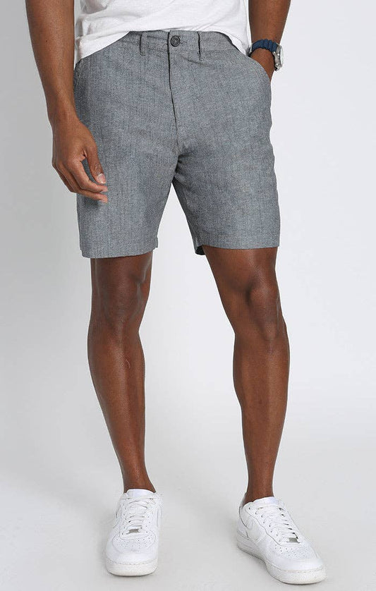 Grey Stretch Chambray Short
