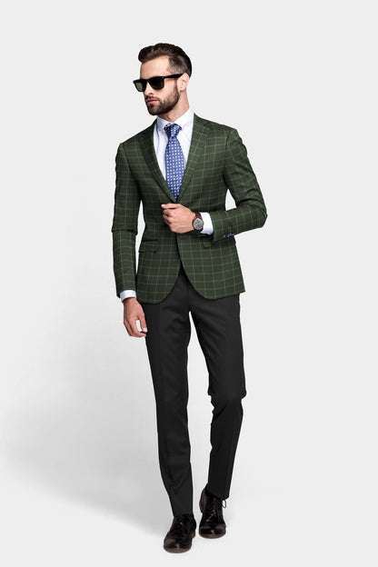 Dark Green Check Blazer