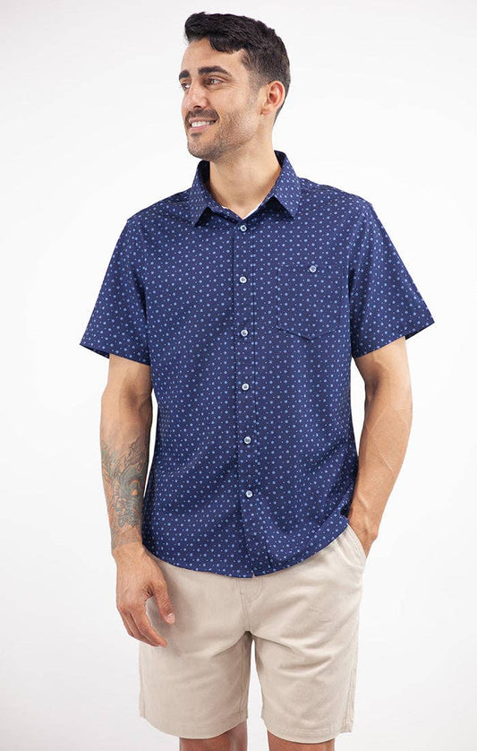 Indigo Short Sleeve Poly Spandex Tech Shirt