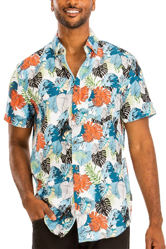 Short Sleeve Hawaiian Button Down Shirt