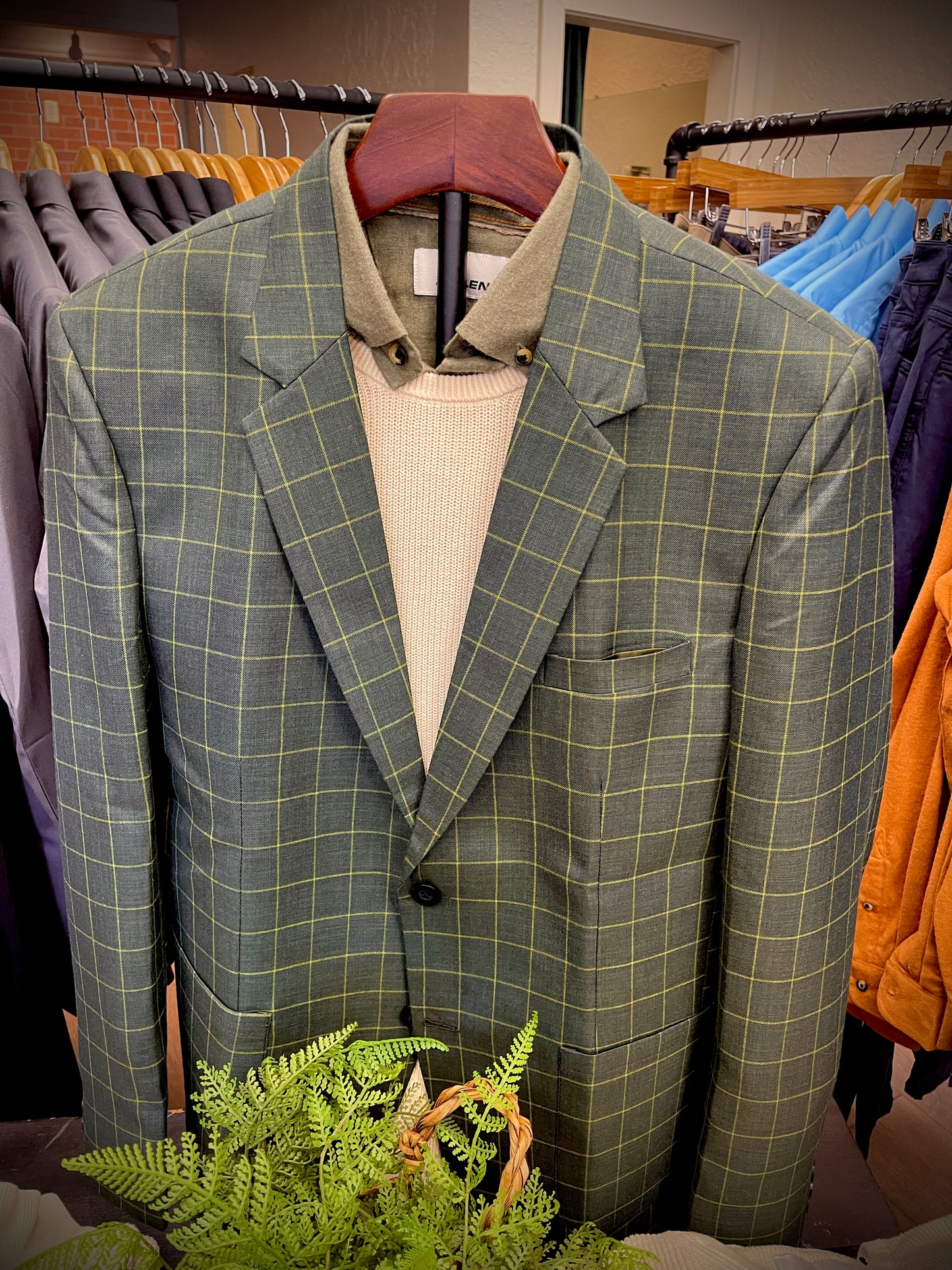 Dark Green Check Blazer