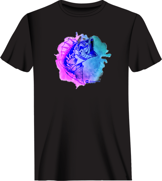 Watercolor Fishing Man T-Shirt