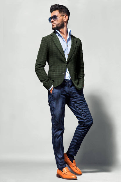 Dark Green Check Blazer