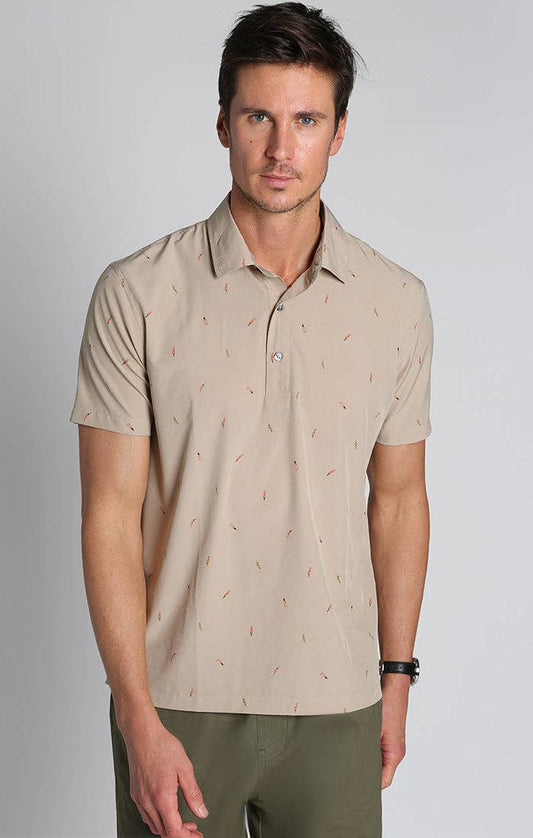 Tan Spicy Print Gravityless Polo