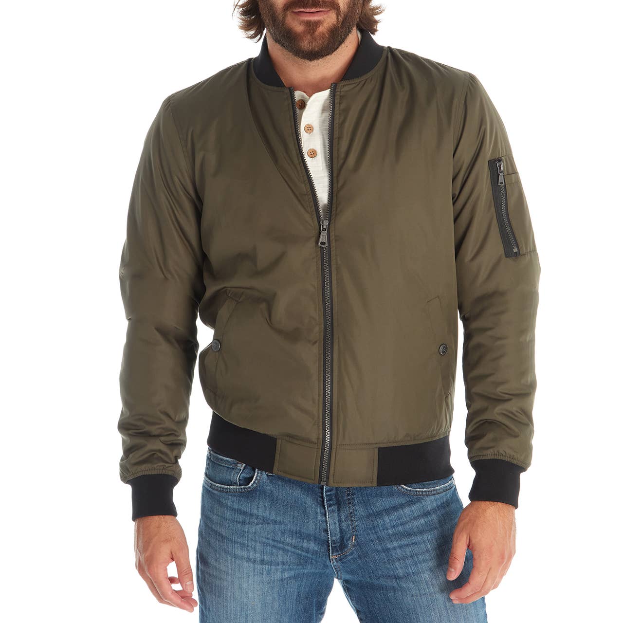 Lewis Sherpa Lined Bomber Jacket