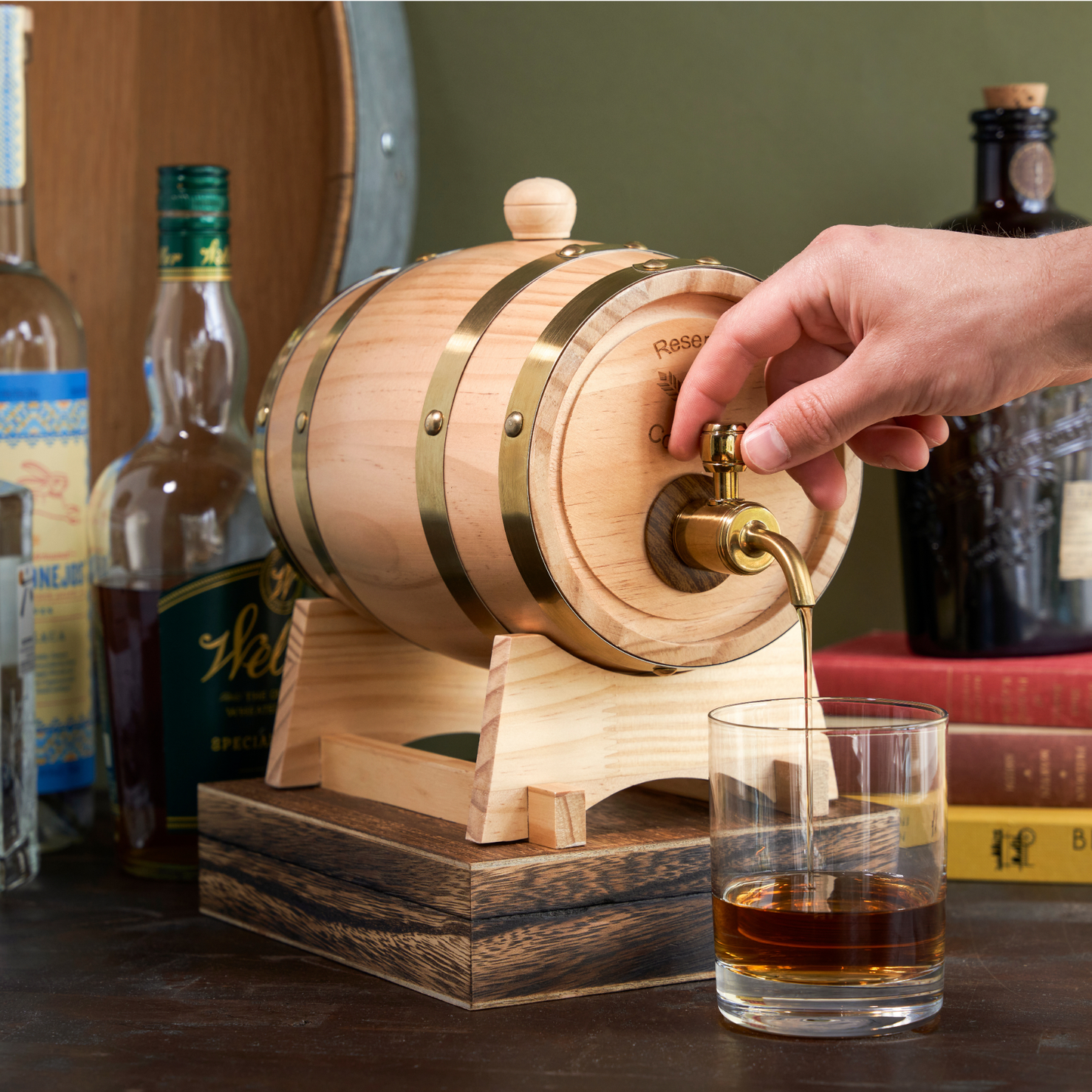 Whiskey Barrel Drink Dispenser