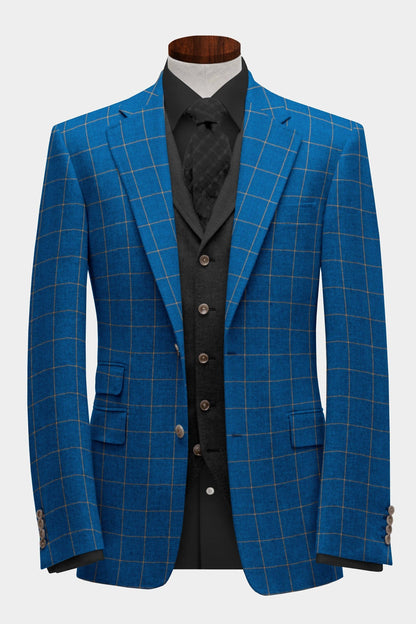 Dark Blue Check Blazer