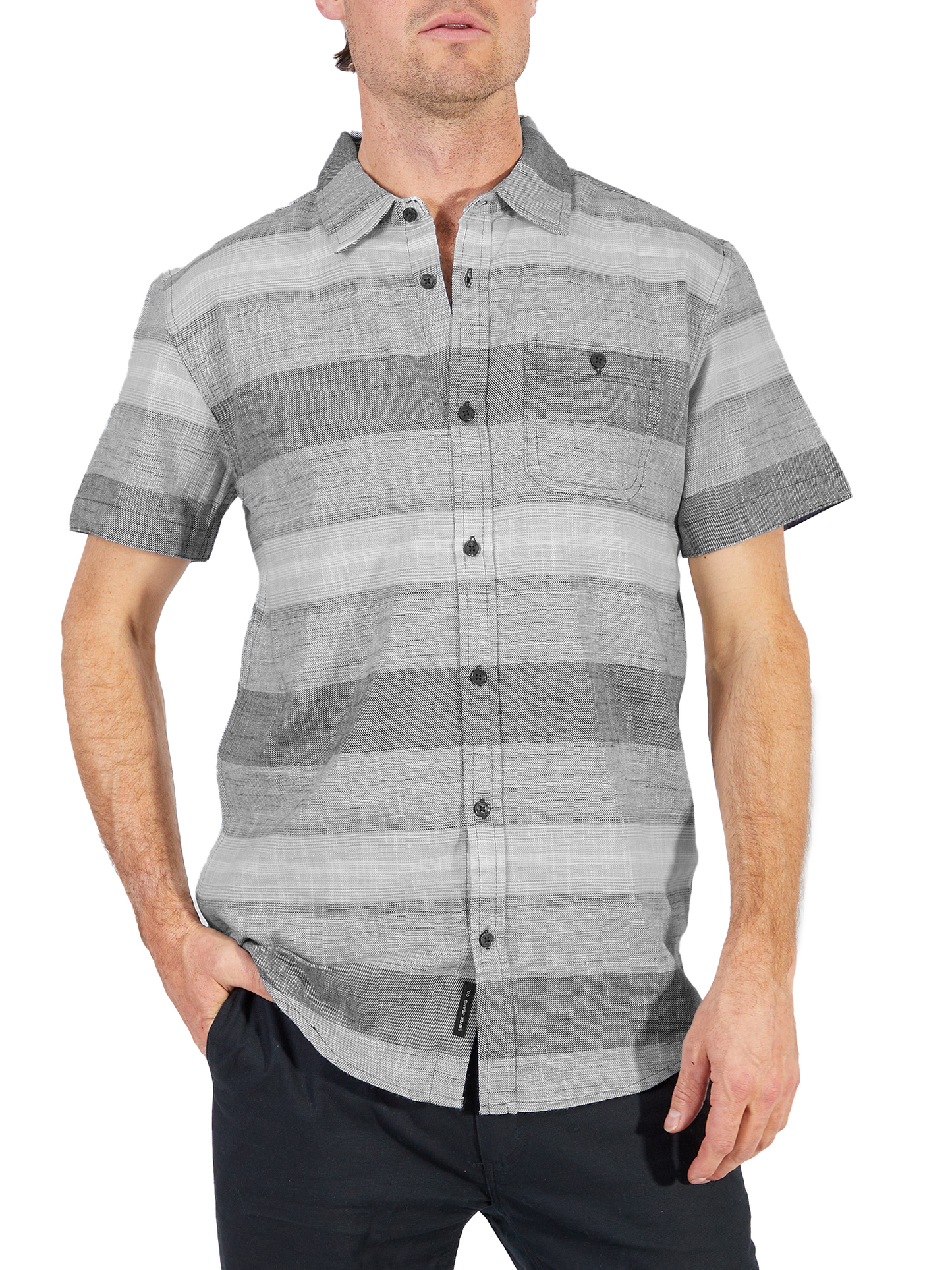 STRIPES S/S SHIRT WITH CHEST POCKET