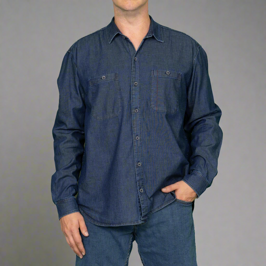 Chambray Button Up - Work Fit