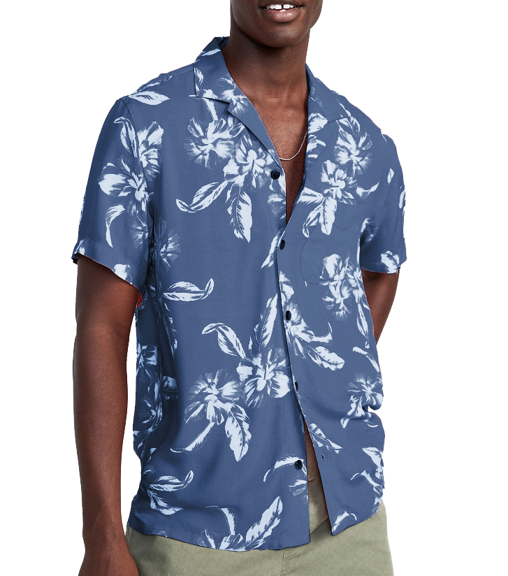 MEN'S S/S PRINTED SHIRT WITH CHEST POCKET