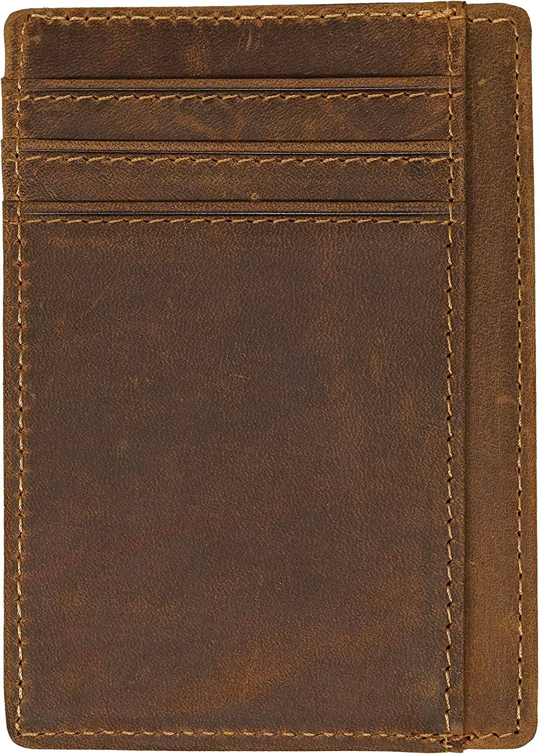 Leather Card Holder Wallet - Light Brown